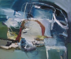 The Letting Go: Gestural Abstract Landscape Oil Painting by Chris Sims