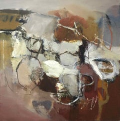 The Mount: Gestural Abstract Landscape Painting in Autumnal Hues by Chris Sims