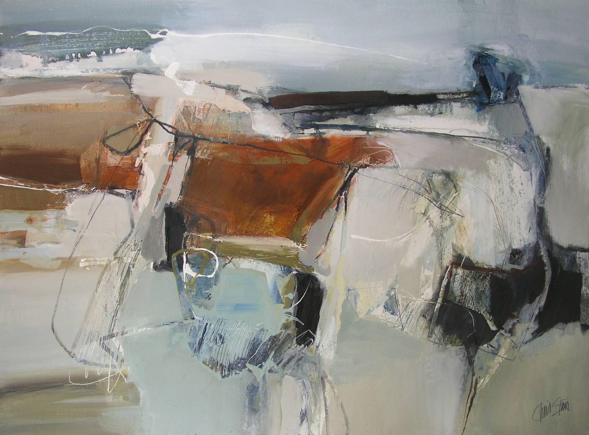 Chris Sims Landscape Painting - Up on High, A large contemporary abstract landscape oil painting