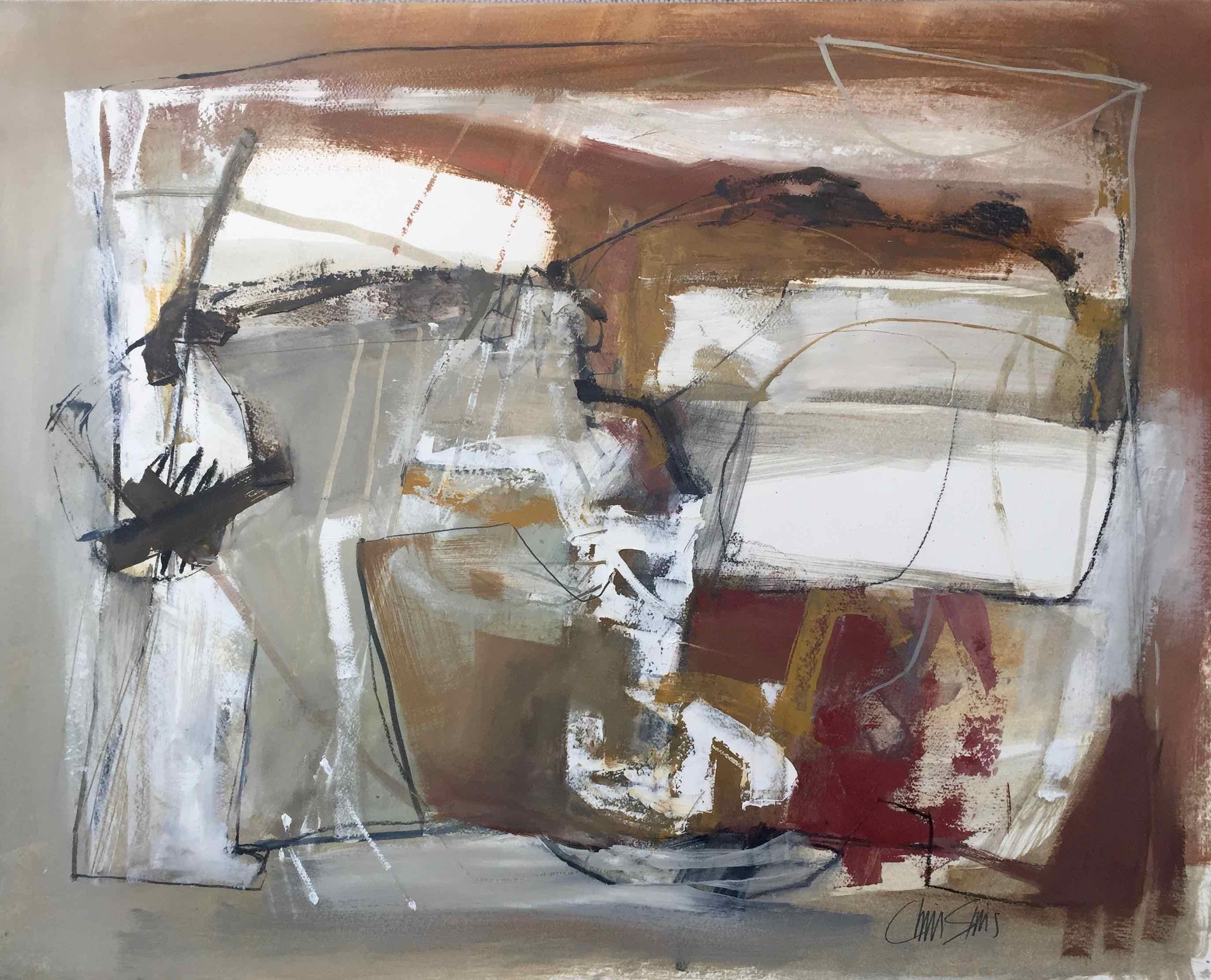 Work on Paper LP26: Abstract Landscape Oil Painting by Chris Sims