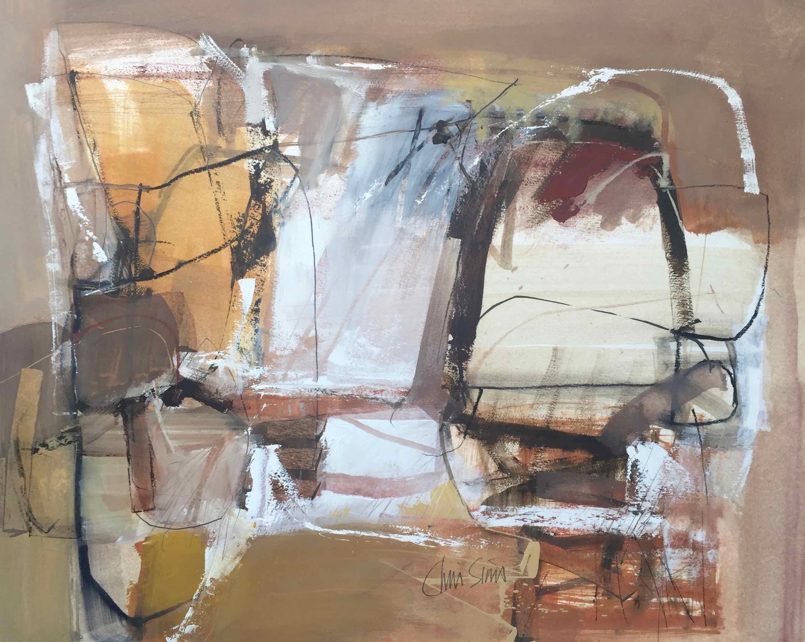 Work on Paper LP27: Abstract Landscape Oil Painting by Chris Sims