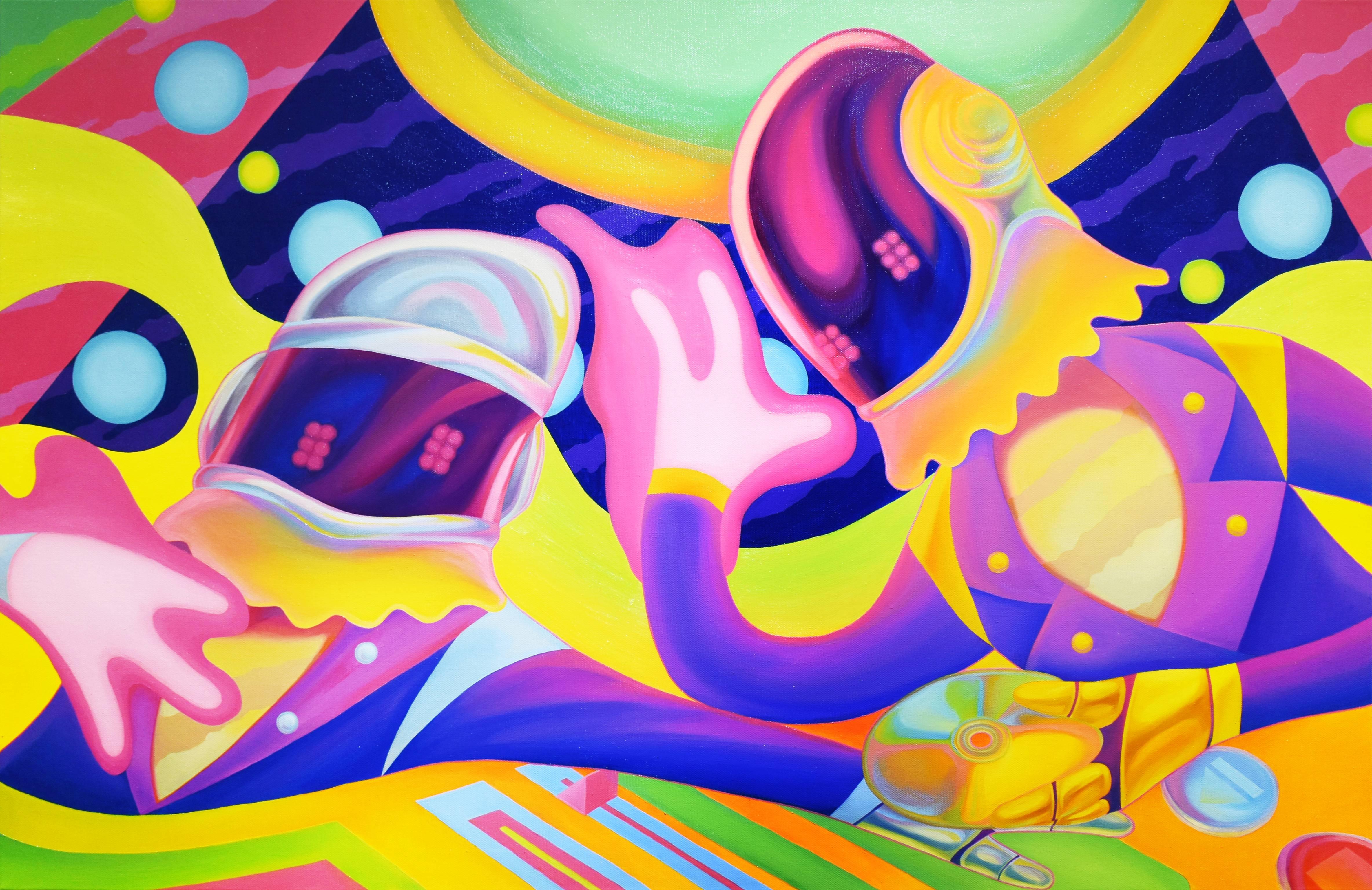 Pop & Graffiti Style Painting Inspired By  Electronic Music Duo Daft Punk