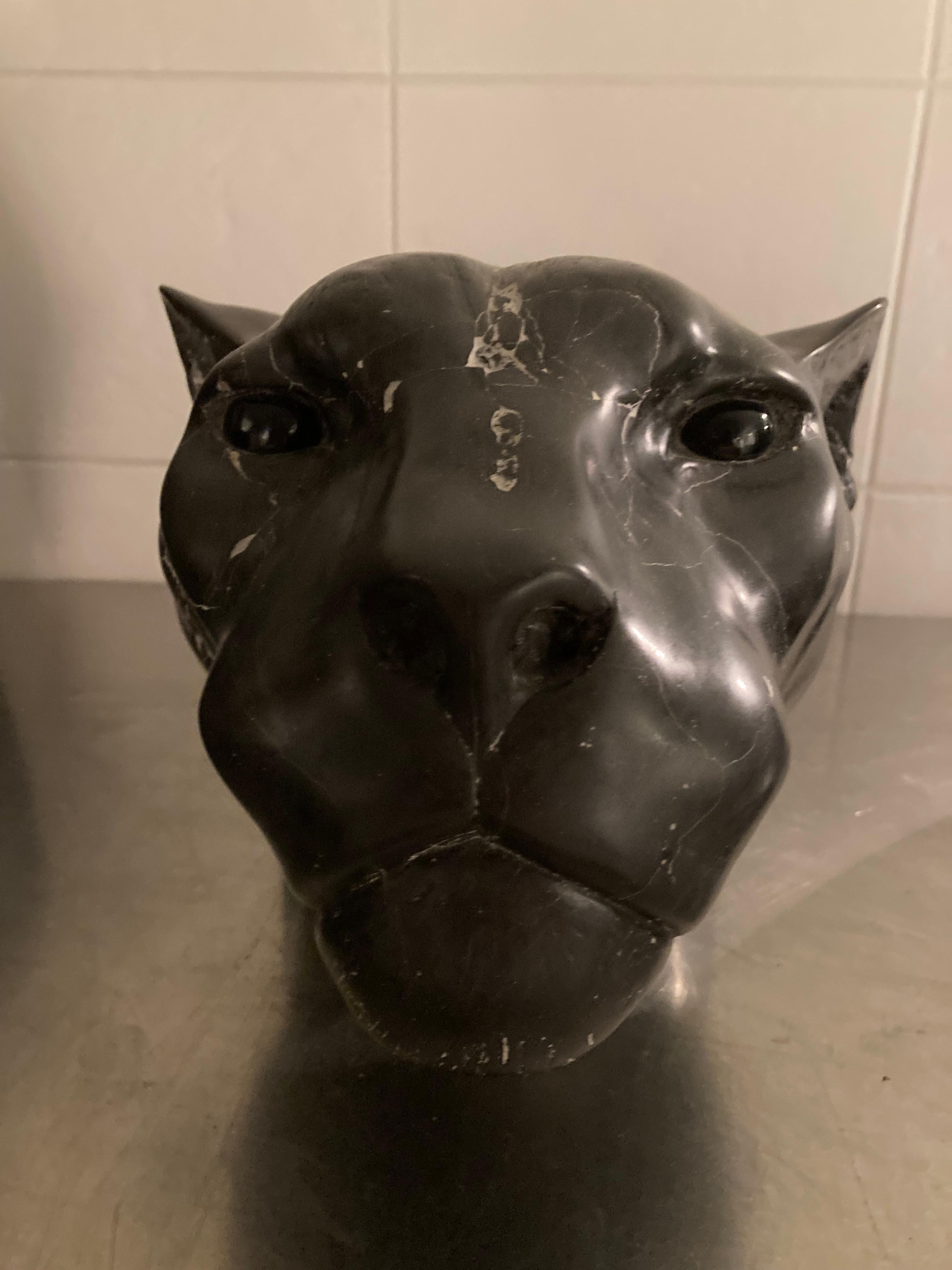 Jaguar Head Sculpture Cultivated Marble Casted Wild Animal In Stock 
Chris Tap (1973, Amsterdam) attended university where he studied economy and cultural anthropology, before he became a full time sculptor. In the last 12 years he developed his