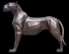 Jaguar debout Sculpture en bronze Animal sauvage Réalisme Contemporary