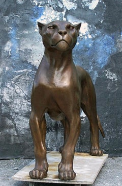 Jaguar Standing Bronze Sculpture Wildlife Wild Animal Realisme Contemporary