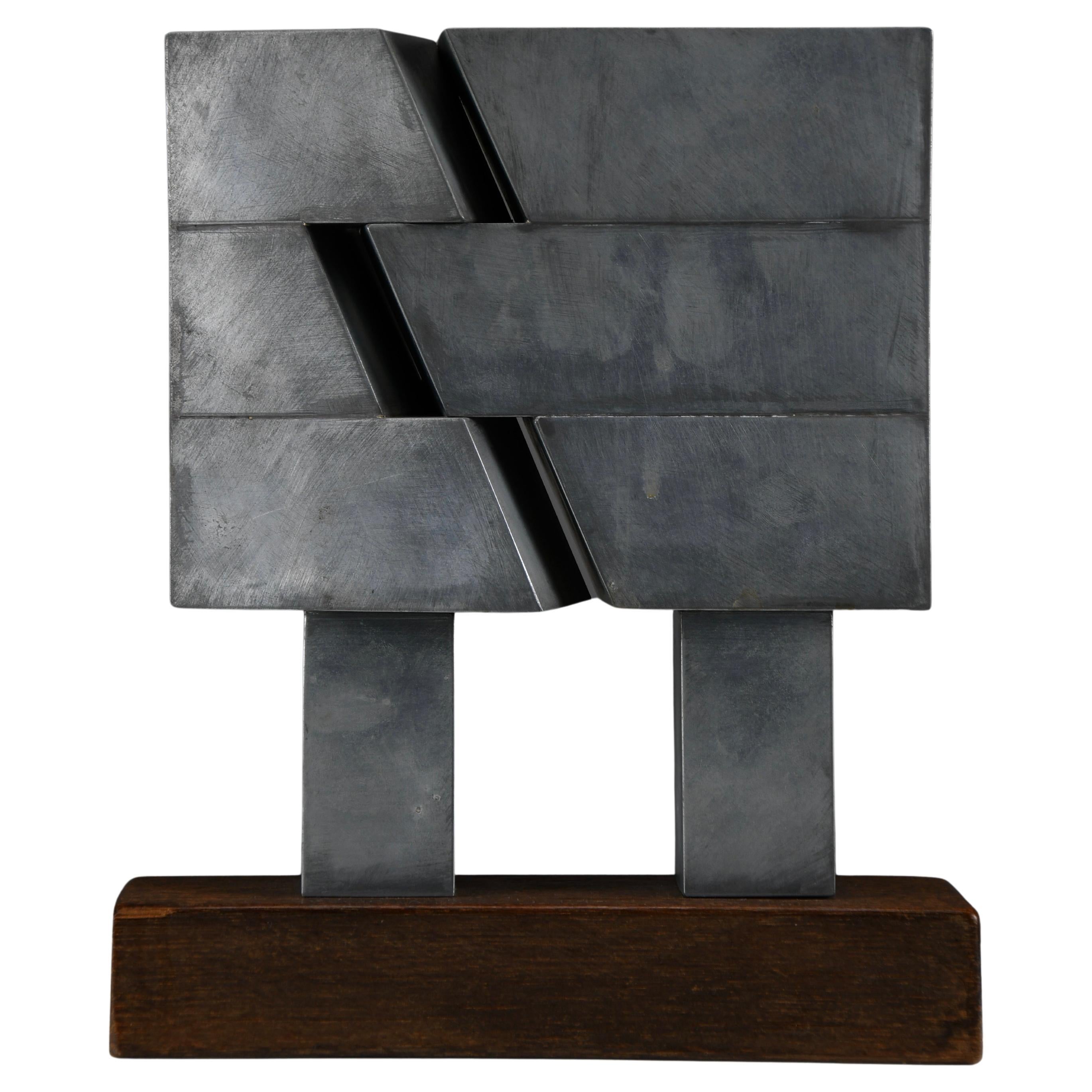Chris Verbeek, "Broken I"  zinc and wood, the Netherlands, 1977 For Sale