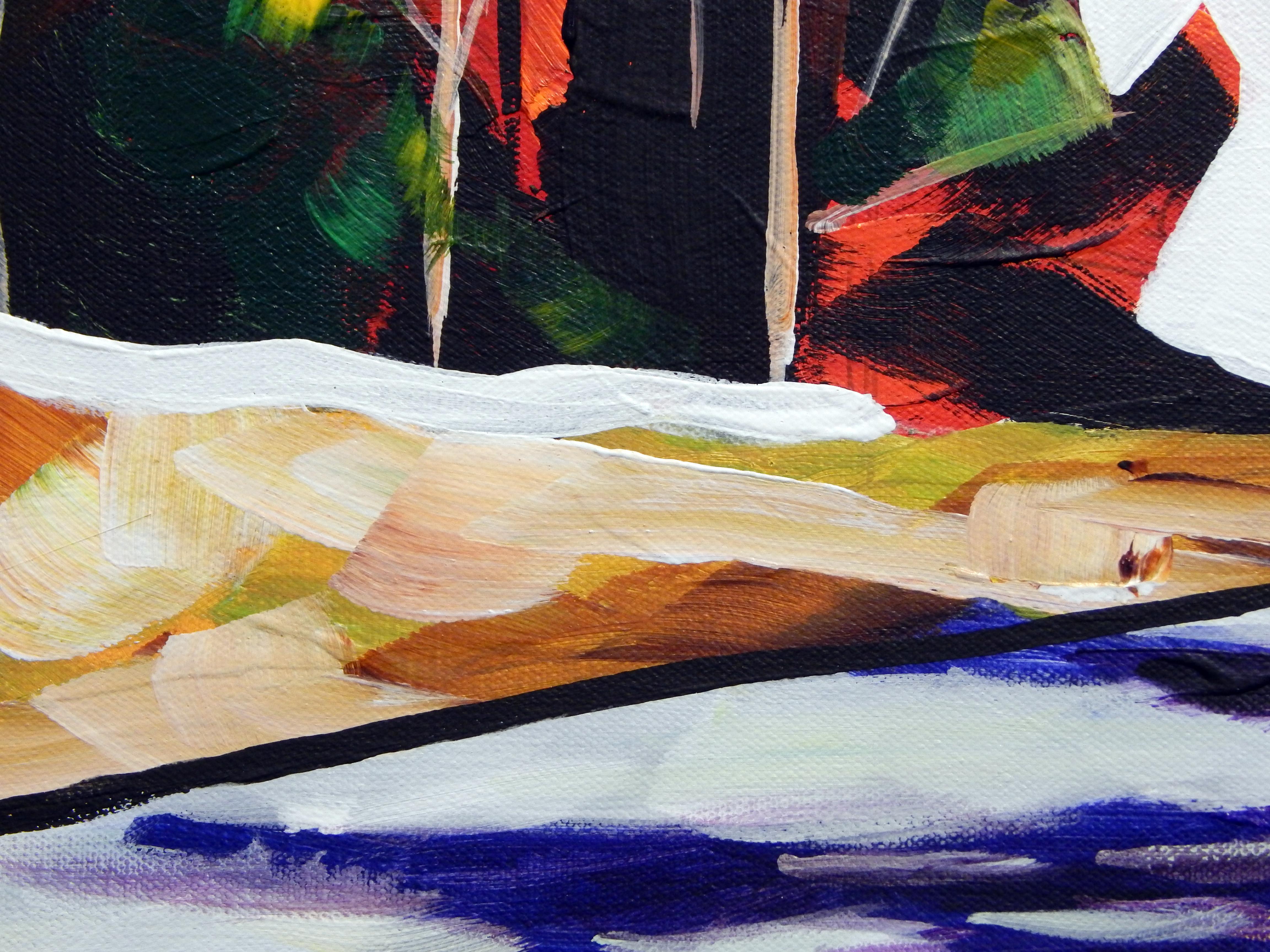 Peinture abstraite « Parkway II » - Beige Abstract Painting par Chris Wagner