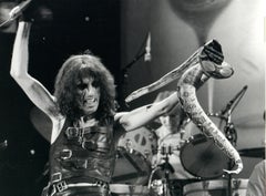 Alice Cooper Performing with Boa Snake Vintage Original Photograph