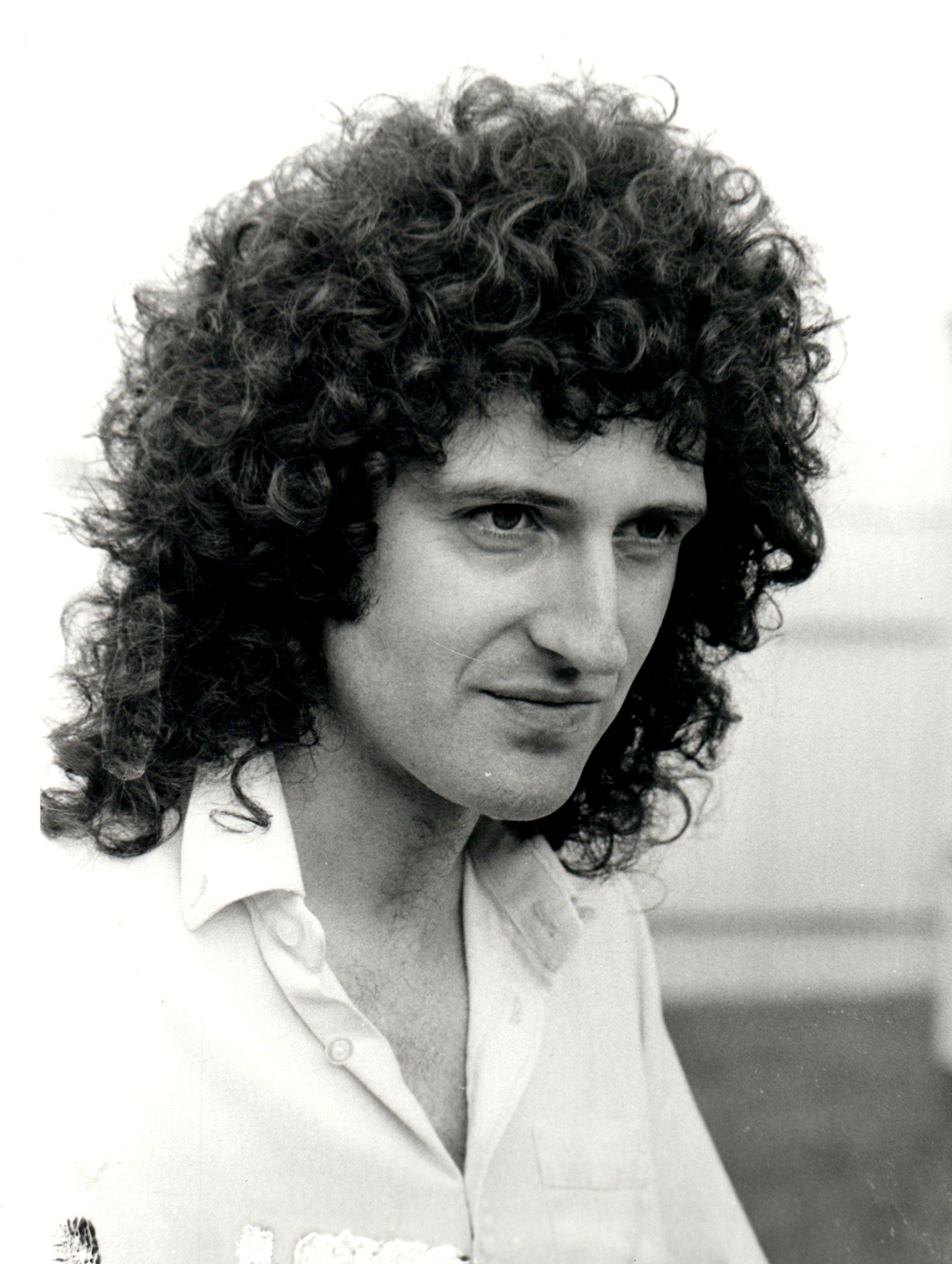 Chris Walter Black and White Photograph - Brian May of Queen Candid and Smiling Vintage Original Photograph