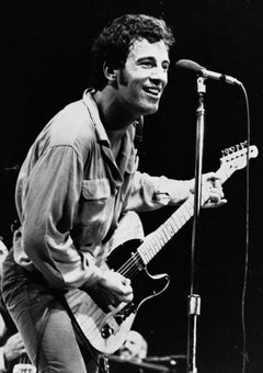 Bruce Springsteen Smiling at the Mic Vintage Original Photograph
