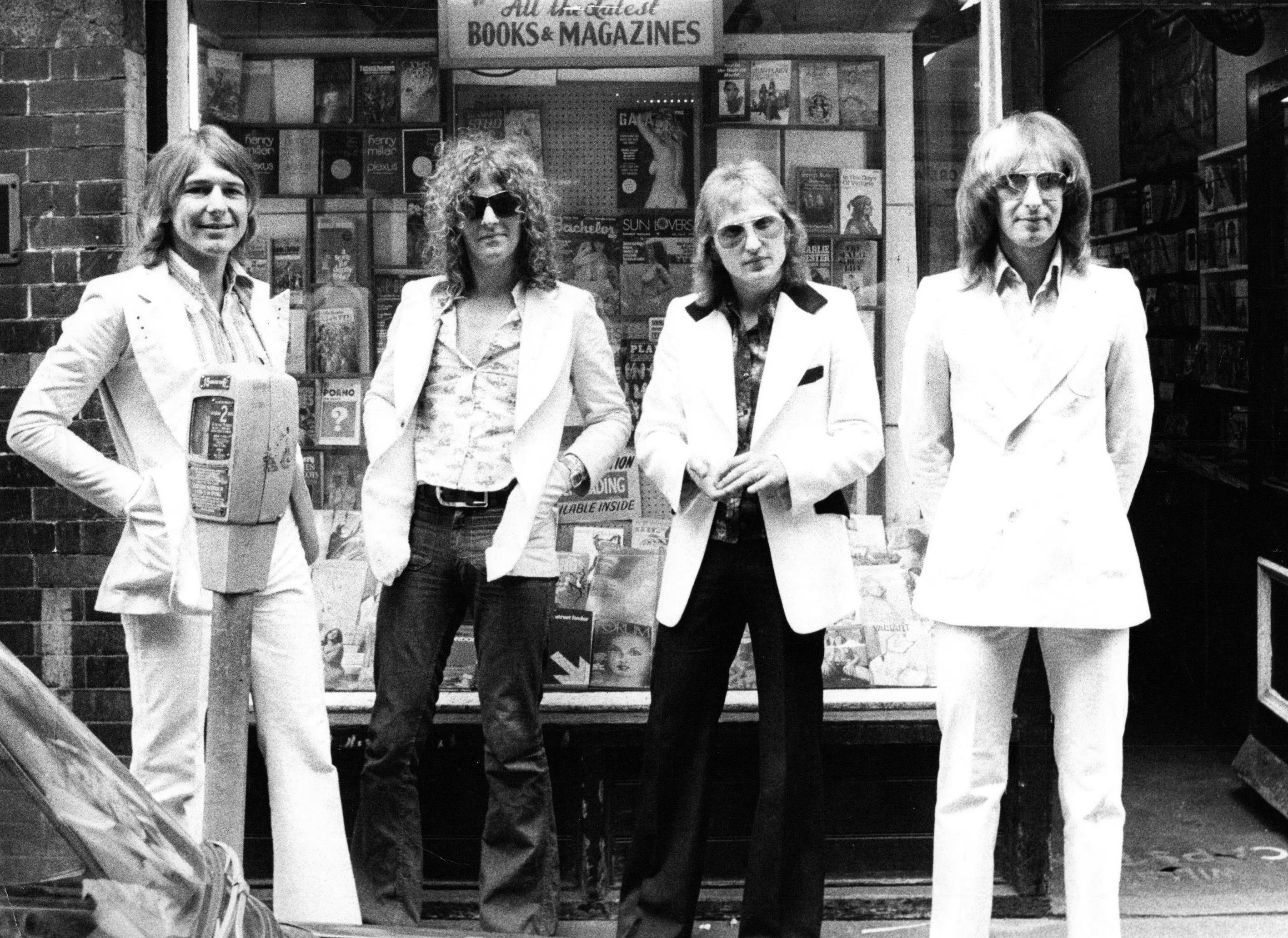 Chris Walter Black and White Photograph - Mott the Hoople Candid on the Street Vintage Original Photograph