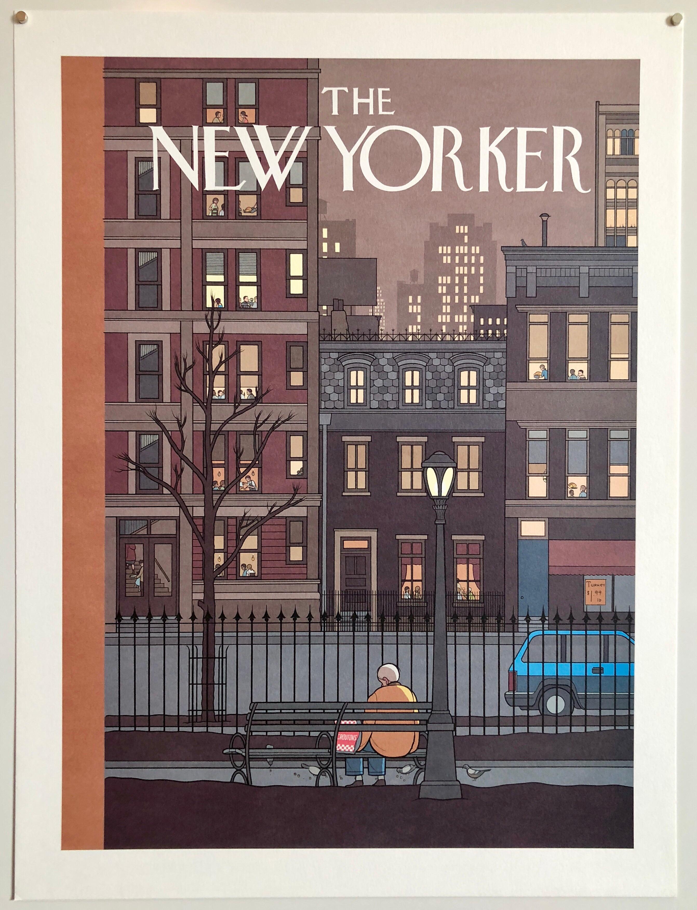 Chris Ware New Yorker Cartoonist édition limitée imprimé Thanksgiving NYC en vente 6
