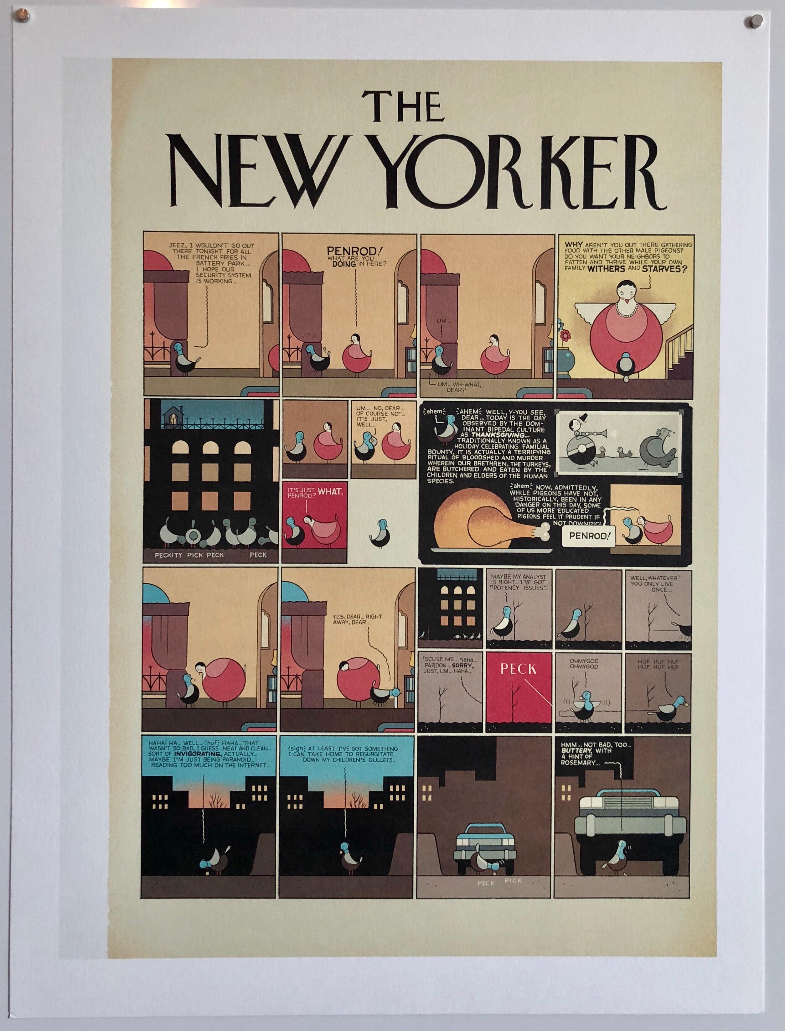 Chris Ware New Yorker Cartoonist Limited Edition Thanksgiving Print NYC For Sale 7