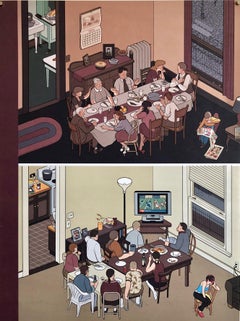 Affiche du cartooniste new-yorkais Chris Ware imprimée en édition limitée du Nouvel An à New York