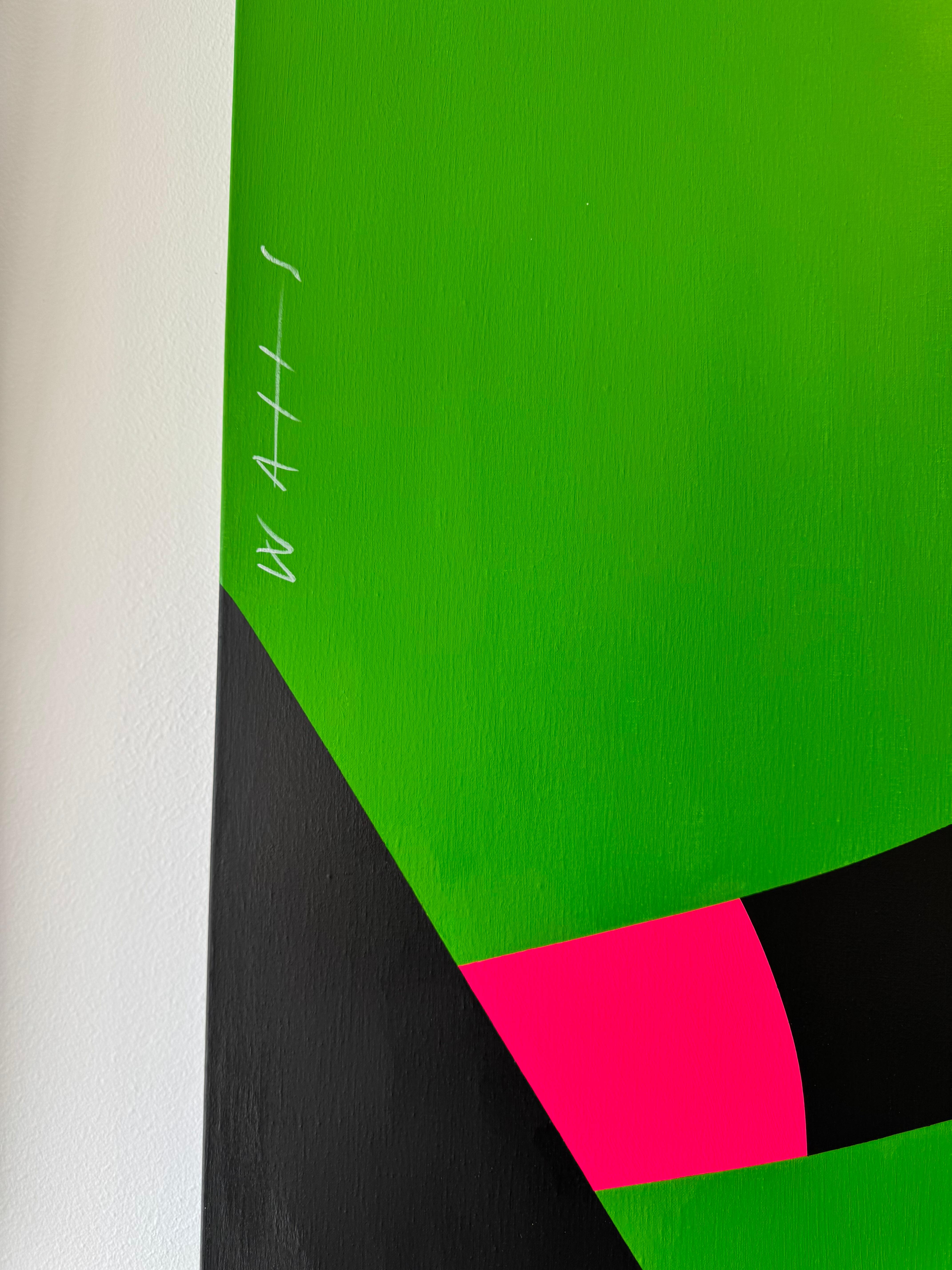 Pop Art Painting, Female Figure, Bright Color, Neon Daisy by Chris Watts For Sale 7