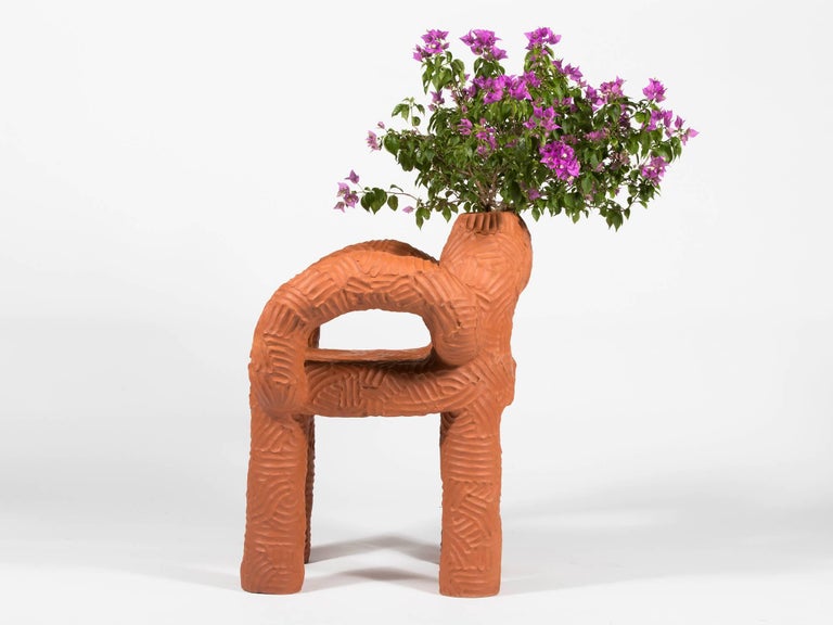 Chris Wolston Terracotta Plant Chair "Zipolite" For Sale at 1stDibs