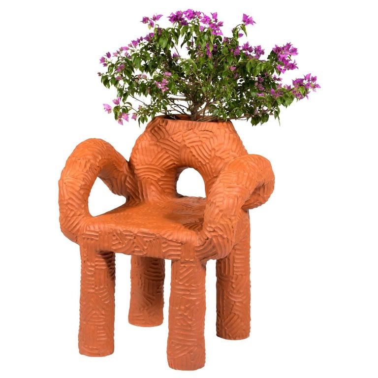 Chris Wolston Terracotta Plant Chair "Zipolite" For Sale at 1stDibs