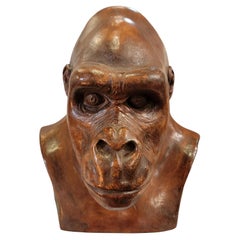 Buste de Gorilla en céramique de Chrisitan Audigier
