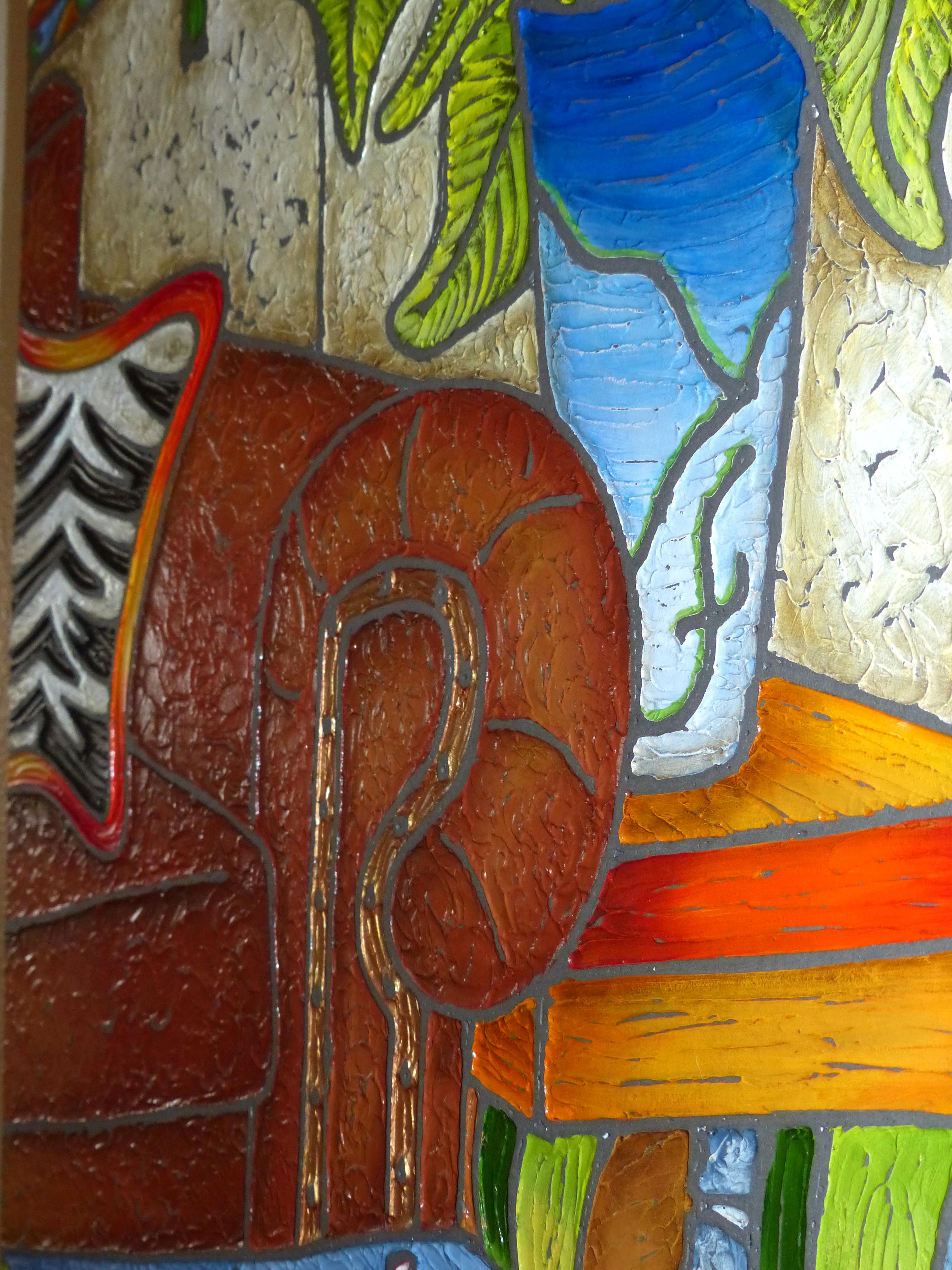 Sonnenblumen-Position (Beige), Interior Painting, von Chrissandra Neustaedter