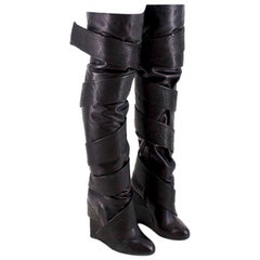 Chrissie Morris Over-the-knee Snakeskin & Stingray Leather Boots - Size EU 39