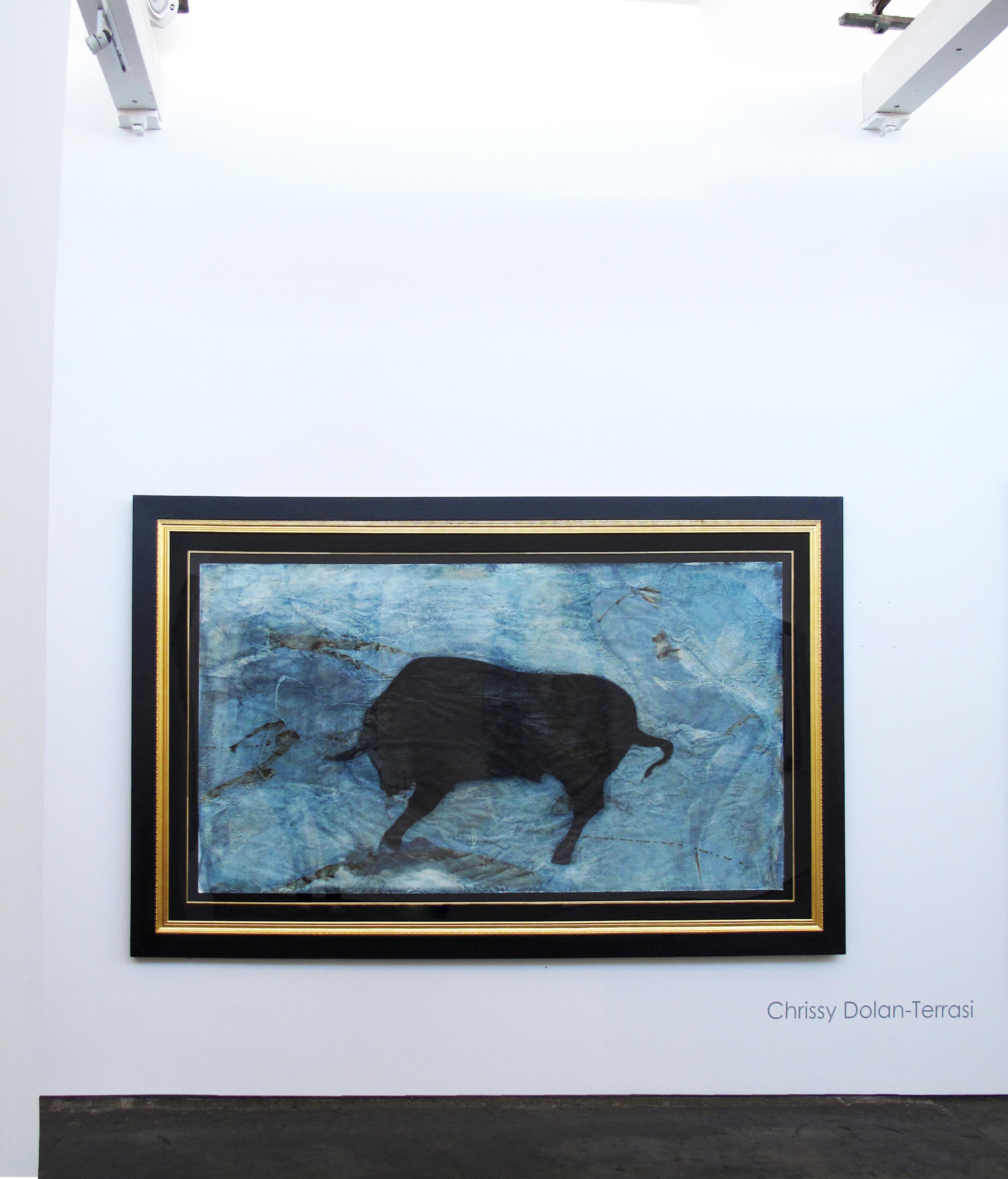 Toro Azul (Blue Bull) - Contemporary Painting by Chrissy Dolan Terrasi