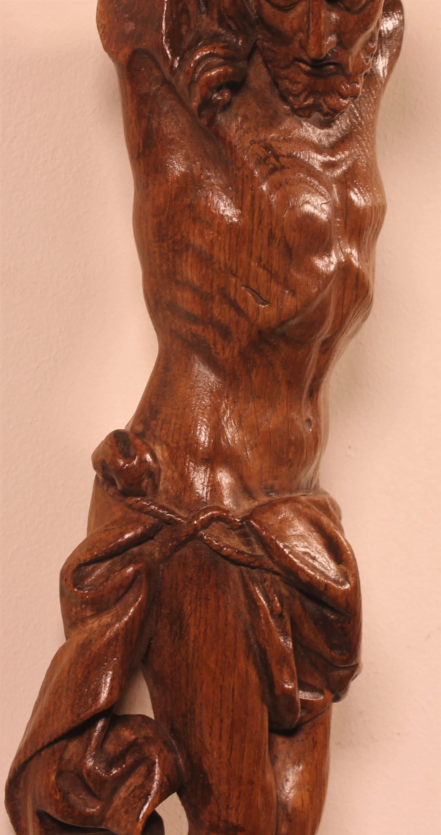 French Christ 18 ° Century in Oak, France For Sale