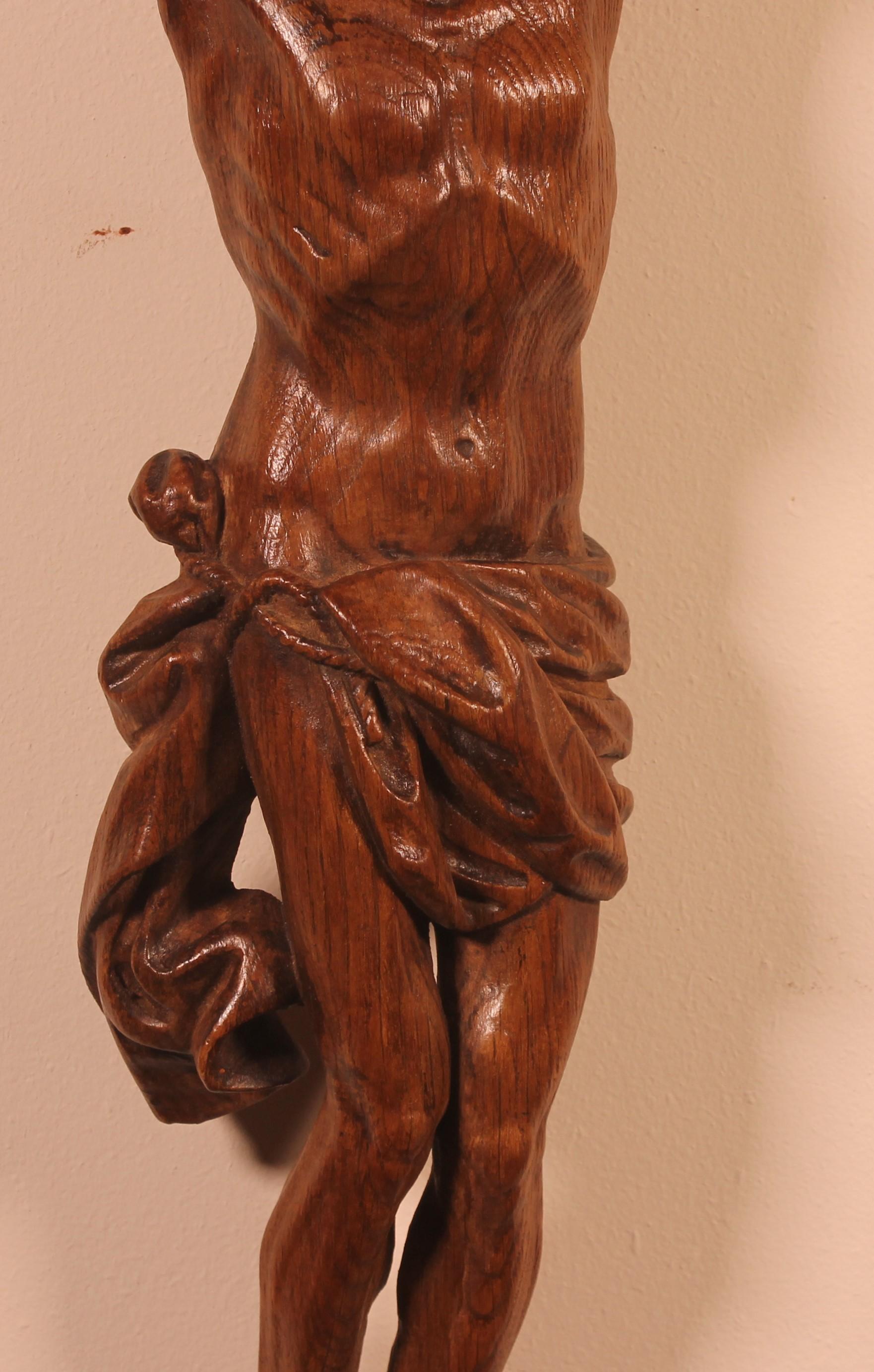 Christ 18 ° Century in Oak, France In Good Condition For Sale In Brussels, Brussels