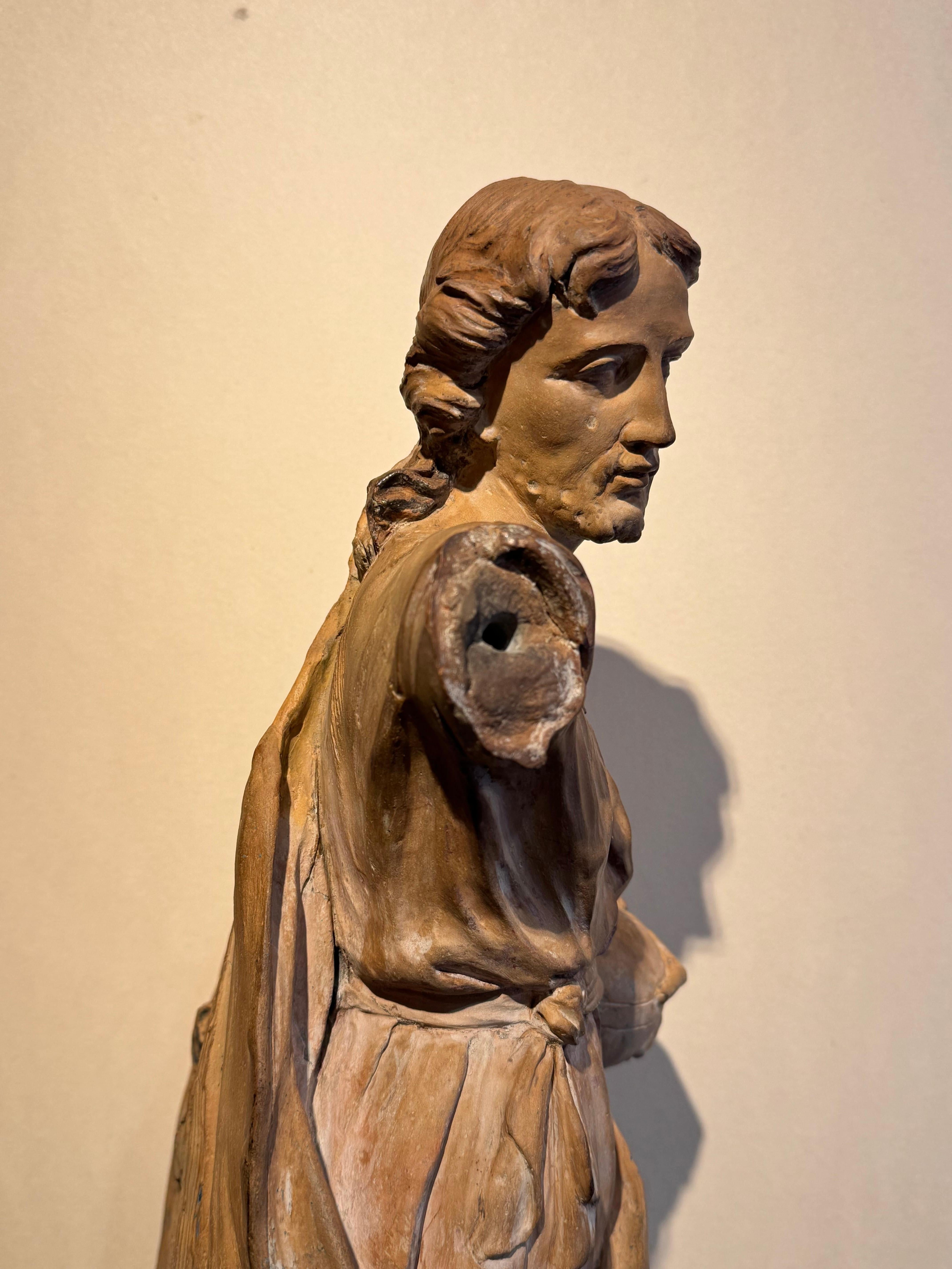Christ blessing - A large original terracotta, France 18th century For Sale 2