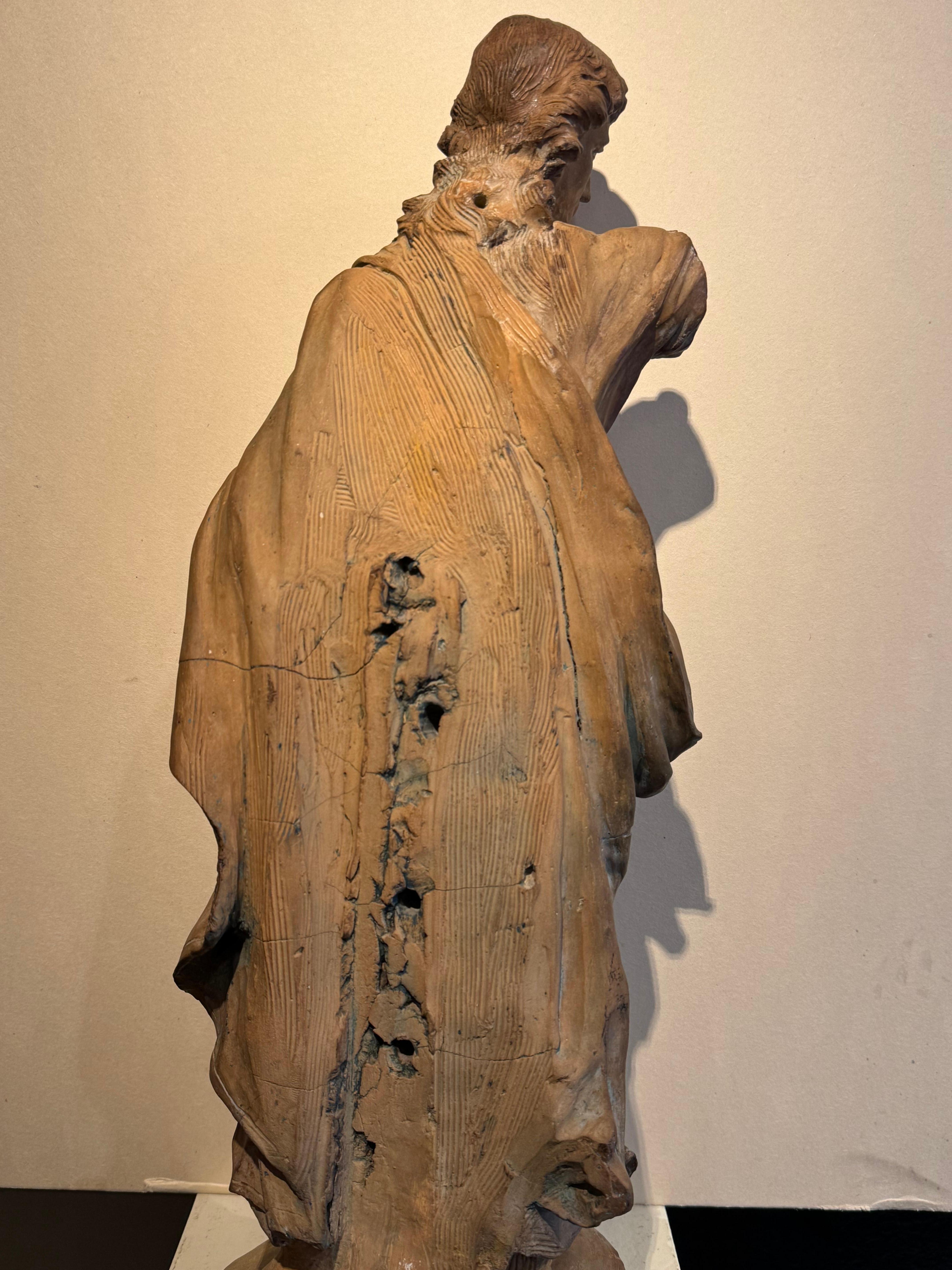Terracotta Christ blessing - A large original terracotta, France 18th century For Sale