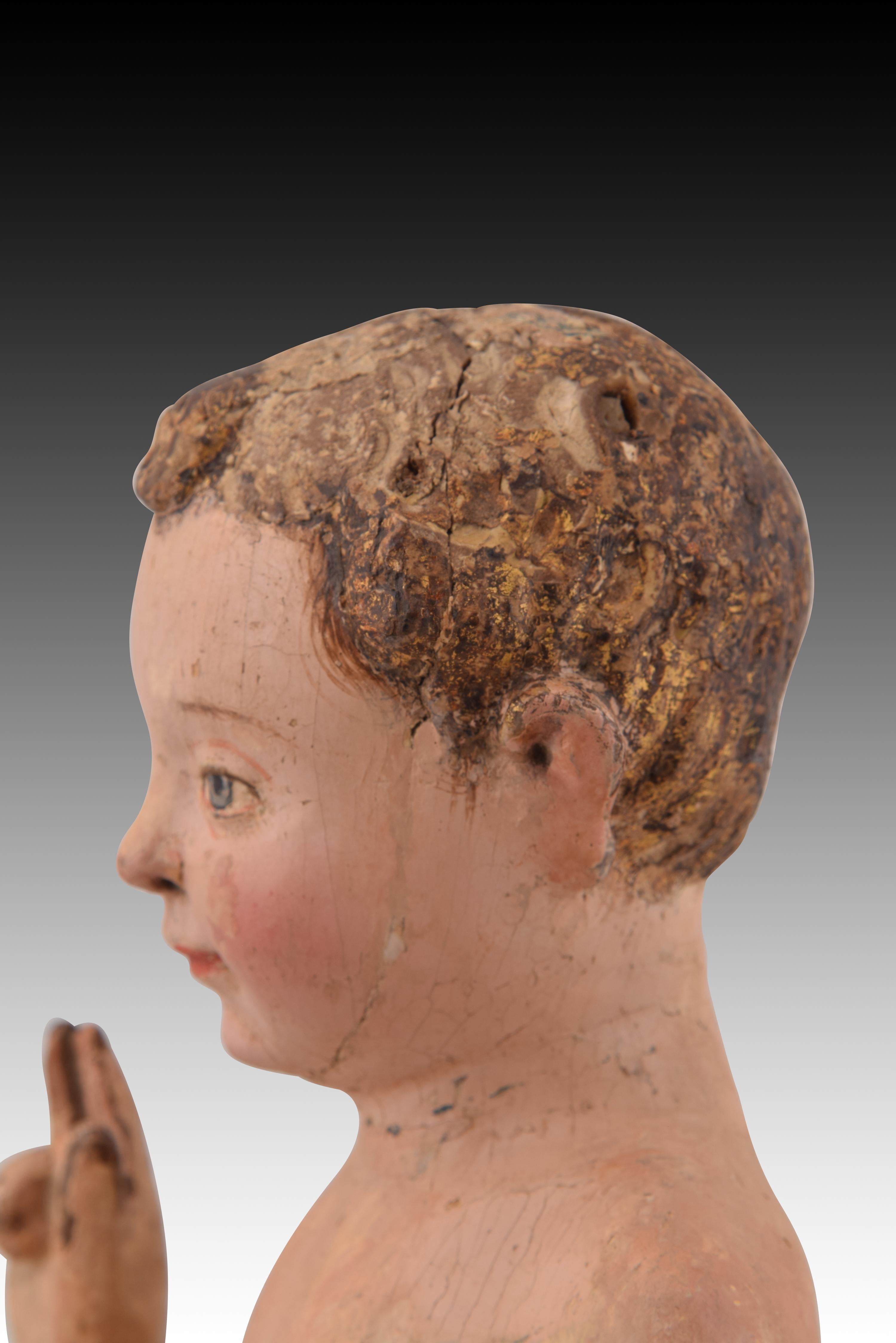 Christ Child blessing. Wood. Flemish school, 16th century with restorations. 3