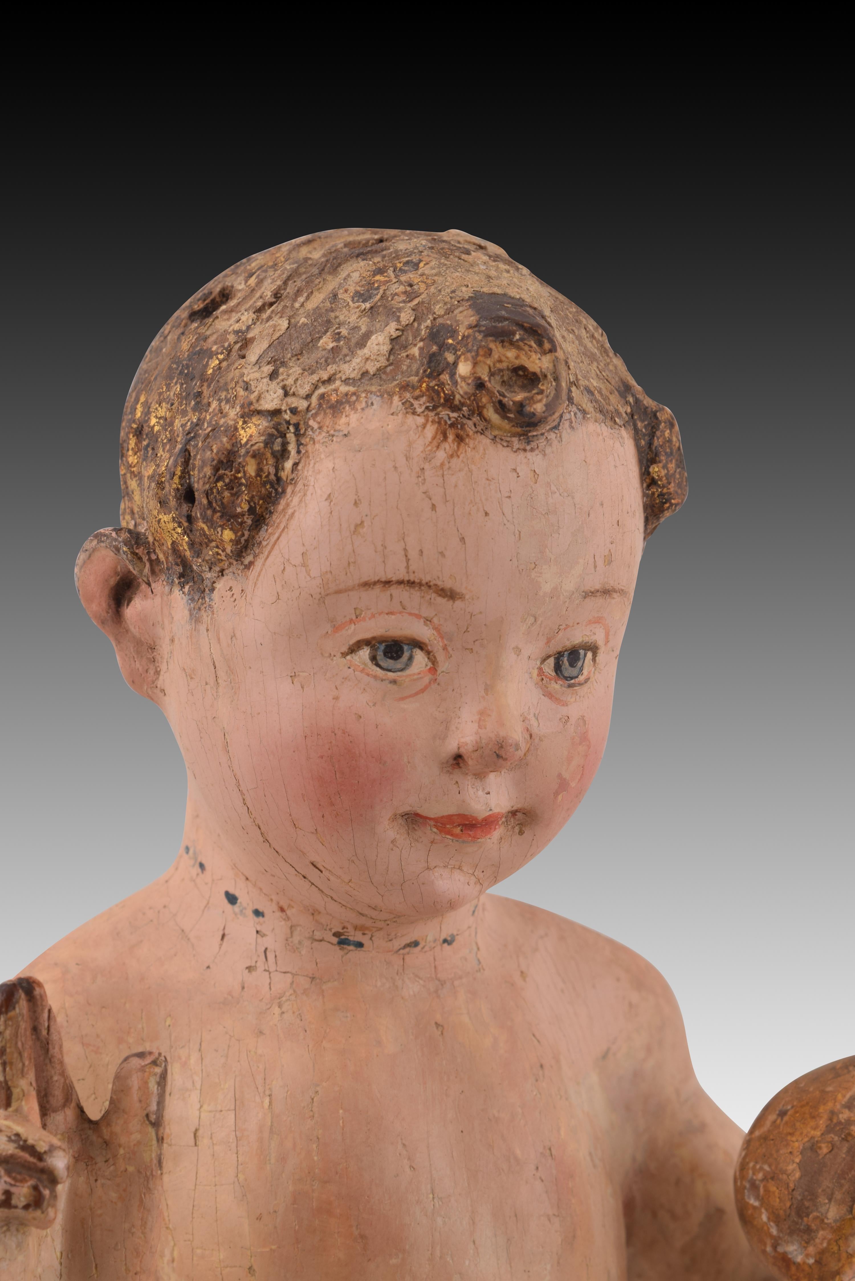 Christ Child blessing. Wood. Flemish school, 16th century with restorations. 1