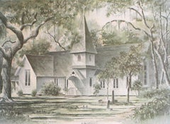 "Christ Church at Frederica" Print by Stan (Joel) Strickland