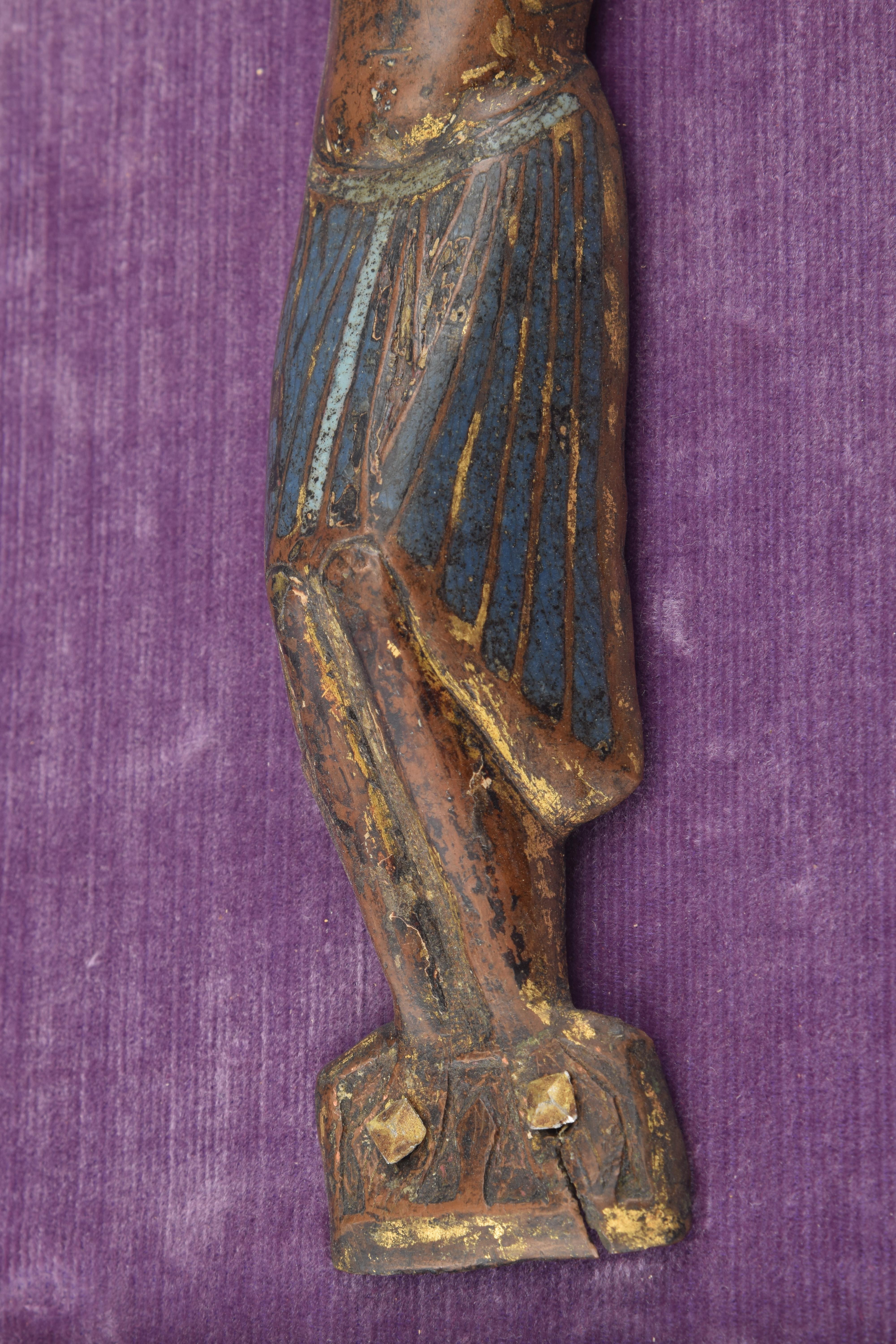 Christ 'Corpus Christi' Enamel, Copper, Textile, Wood, Limoges 12th-13th Century In Fair Condition In Madrid, ES