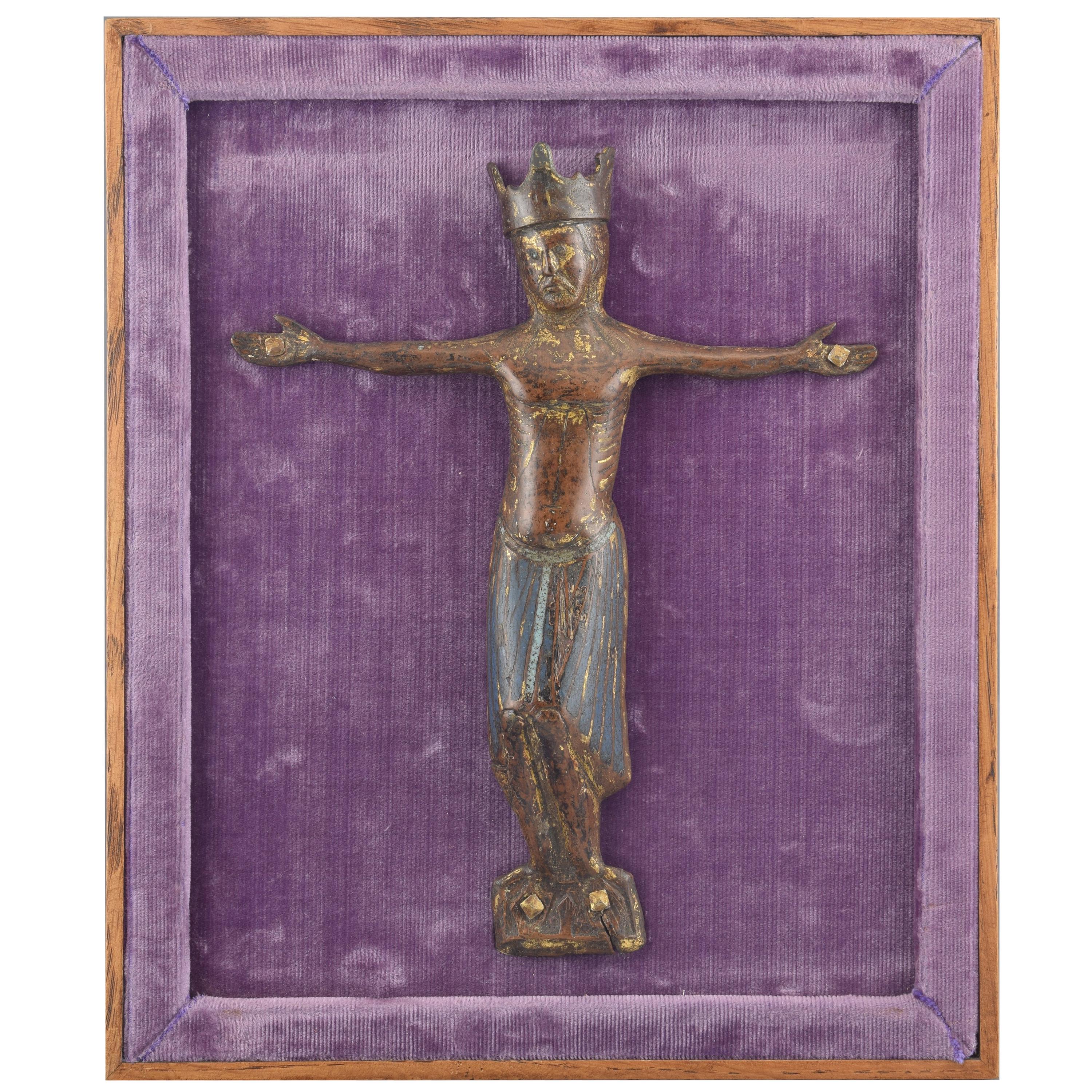 Christ 'Corpus Christi' Enamel, Copper, Textile, Wood, Limoges 12th-13th Century