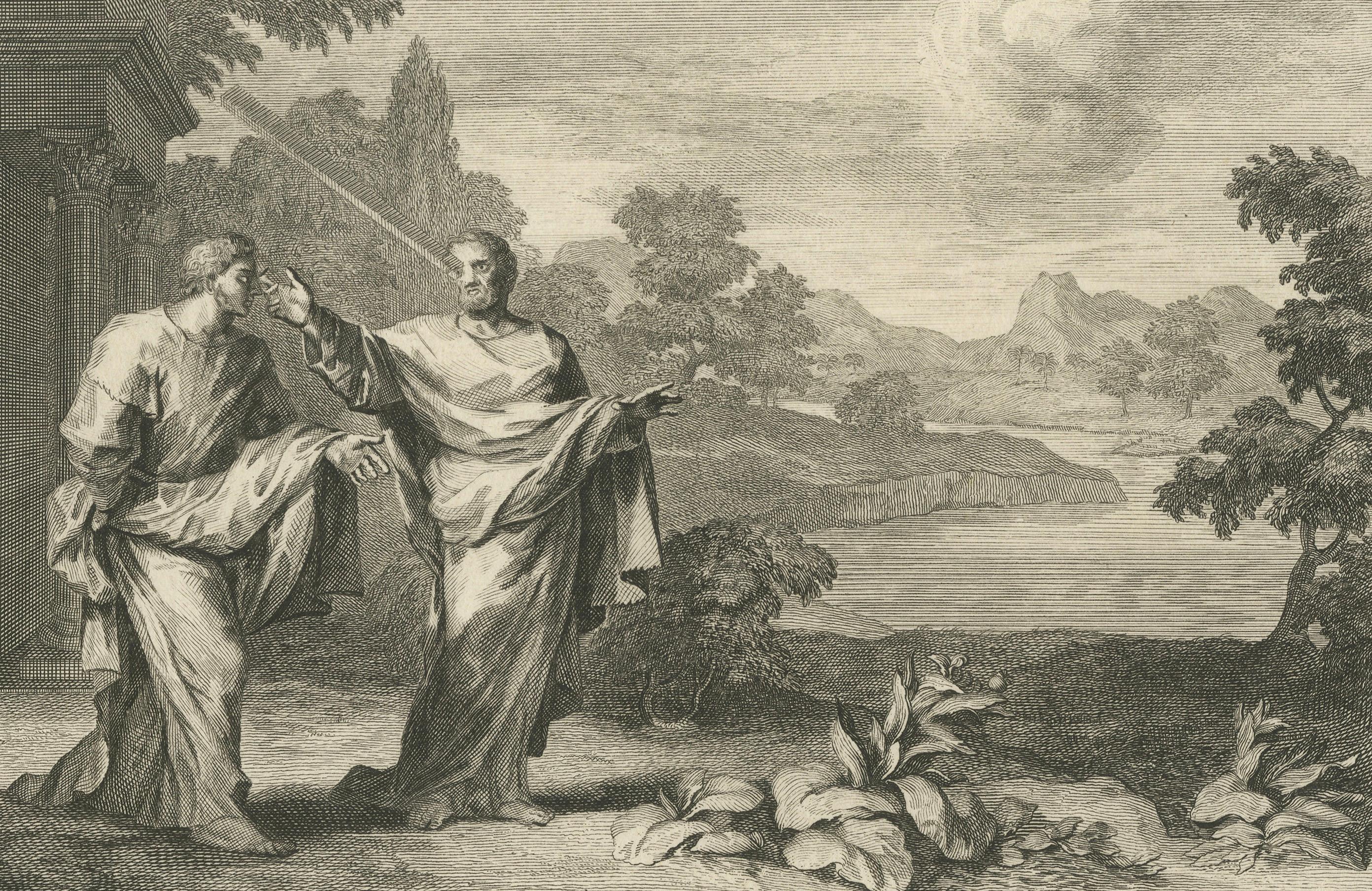 Le Christ guérissant l'aveugle et le muet possédé, Pieter Mortier, vers 1700 Bon état - En vente à Langweer, NL