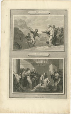Christ Healing the Possessed and the Paralytic – Antique Biblical Print, c.1700