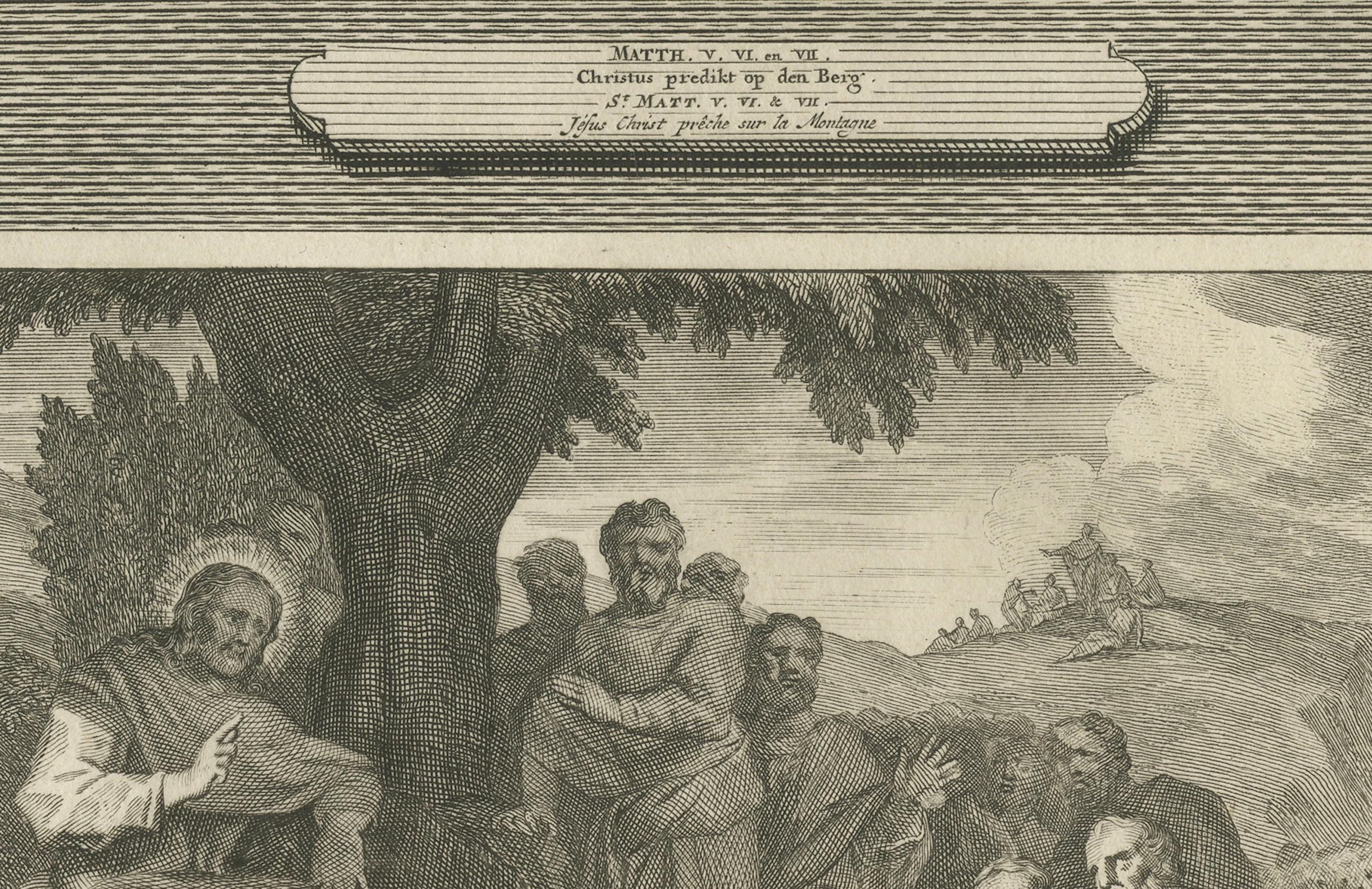Christus heilt die Kranken und predigt die Bergpredigt, P. Mortier, 1700 (Niederländisch) im Angebot