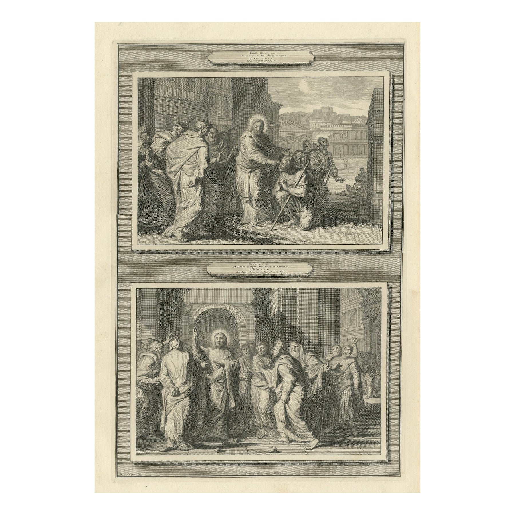 Christus Heal's the Man Born Blind & The Woman Taken in Adultery, ca. 1700