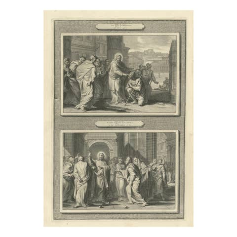 Christ Heals the Man Born Blind & The Woman Taken in Adultery, ca. 1700