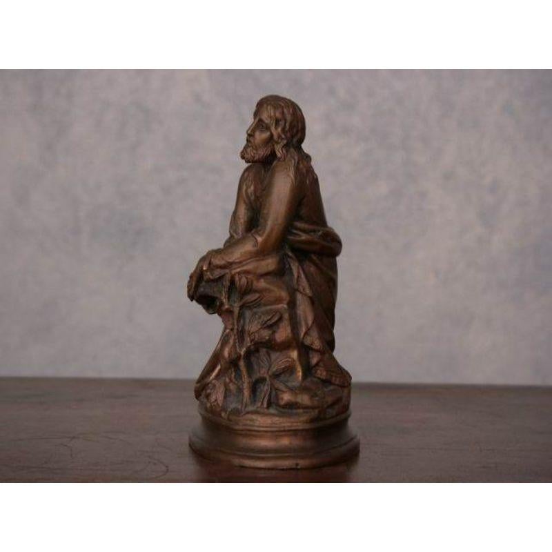 Patinated Christ in Bronze, Late 19th Century For Sale