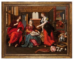 "Christ in the House of Martha and Mary" Oil on panel