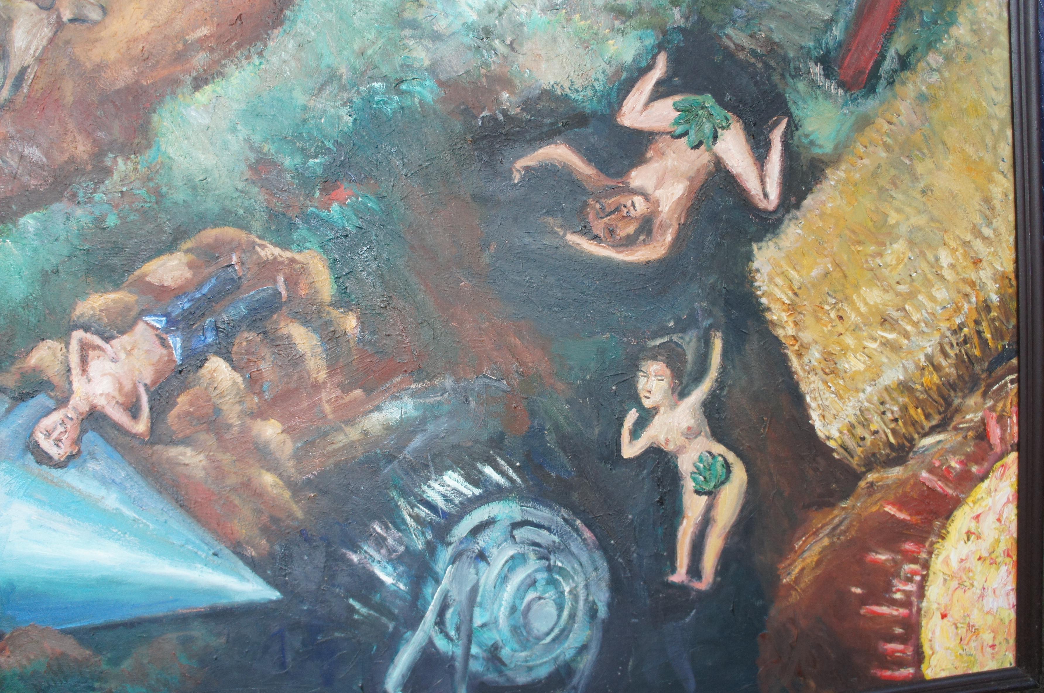 Christ Judging the Ancient Gentiles by Tom Keesee Expressionism Oil Painting For Sale 2