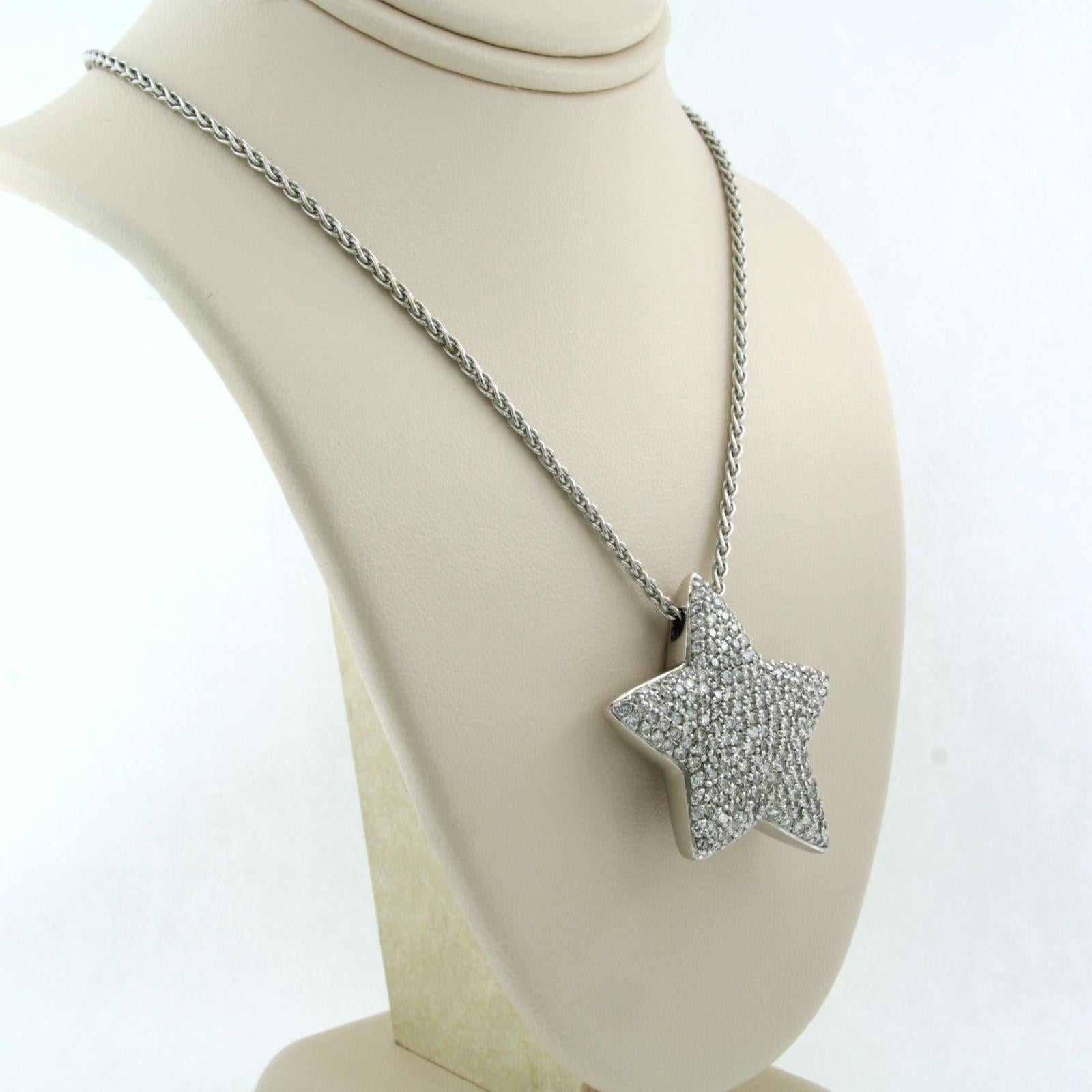 CHRIST - Necklace with pendant set with topaz and diamonds 18k white gold For Sale 1