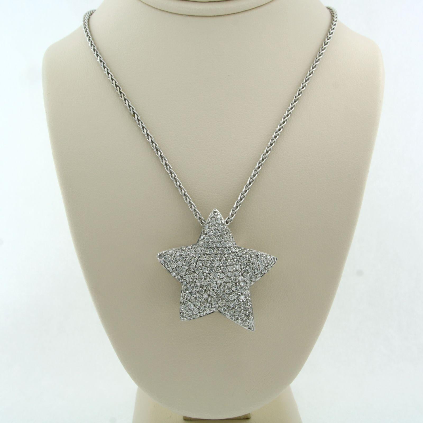 CHRIST - Necklace with pendant set with topaz and diamonds 18k white gold For Sale 2