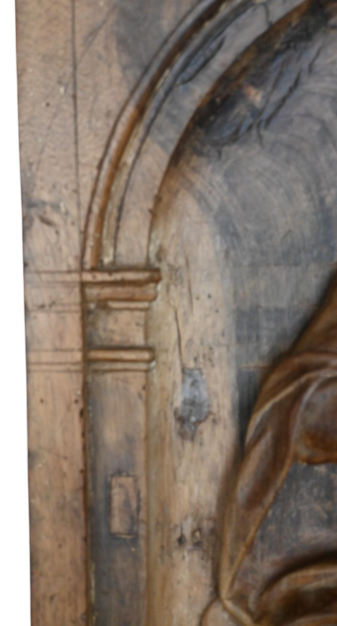 Christ On The Cold Stone, geschnitzte Holztafel, 17. Jahrhundert (Barock) im Angebot