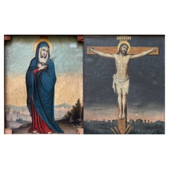 Christ on the Cross and His Mother After the Deposition, Italy, 18th Century