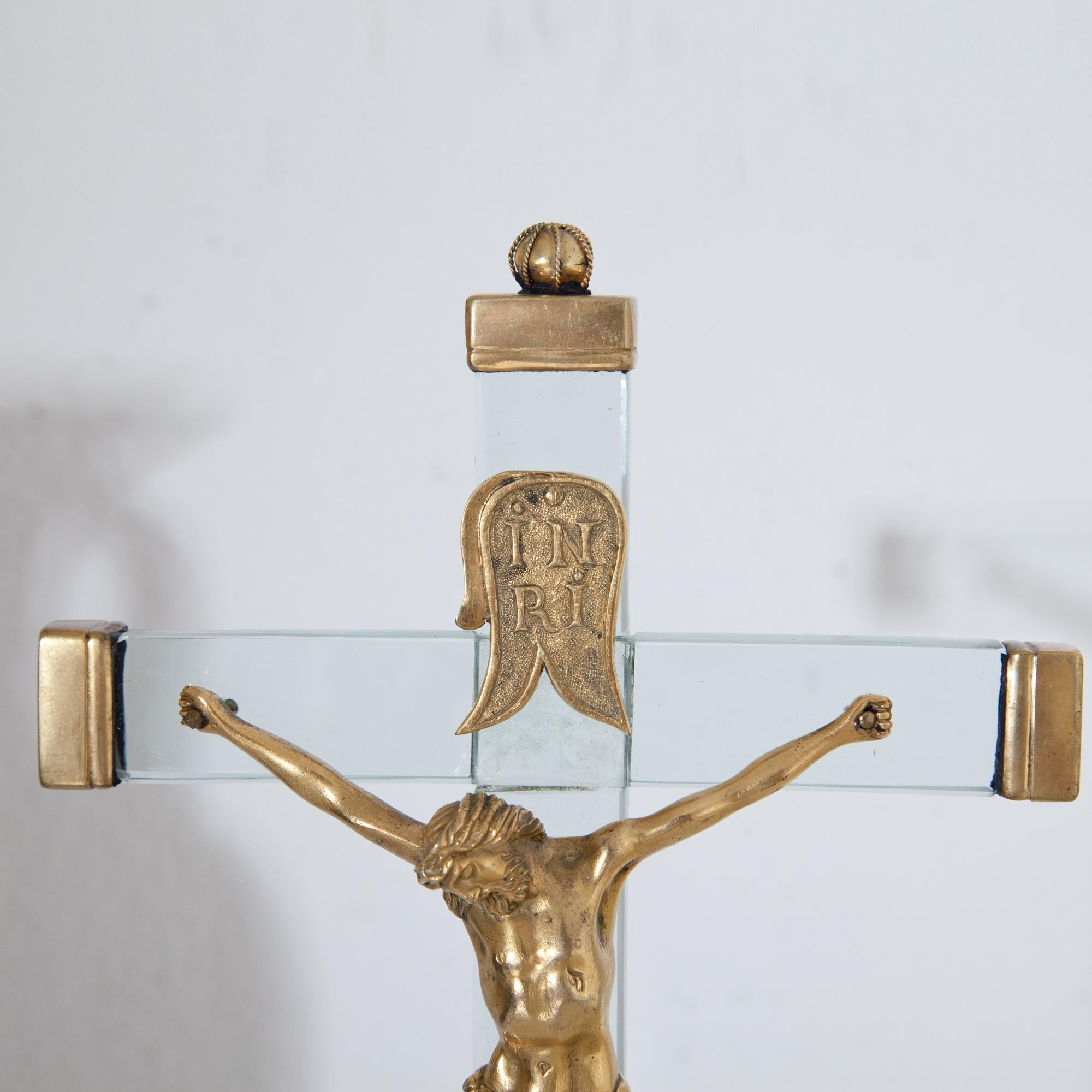 Gilt Christ on the Cross with Mary, 18th Century