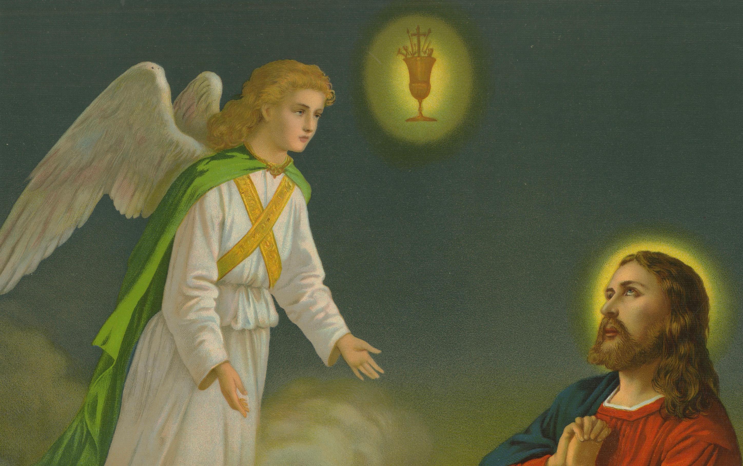 Le Christ sur le Mont des Oliviers, ancienne chromolithographie allemande c.1900

Cette étonnante chromolithographie allemande de la fin du XIXe siècle ou du début du XXe siècle représente le Christ dans le jardin de Gethsémani, moment solennel de