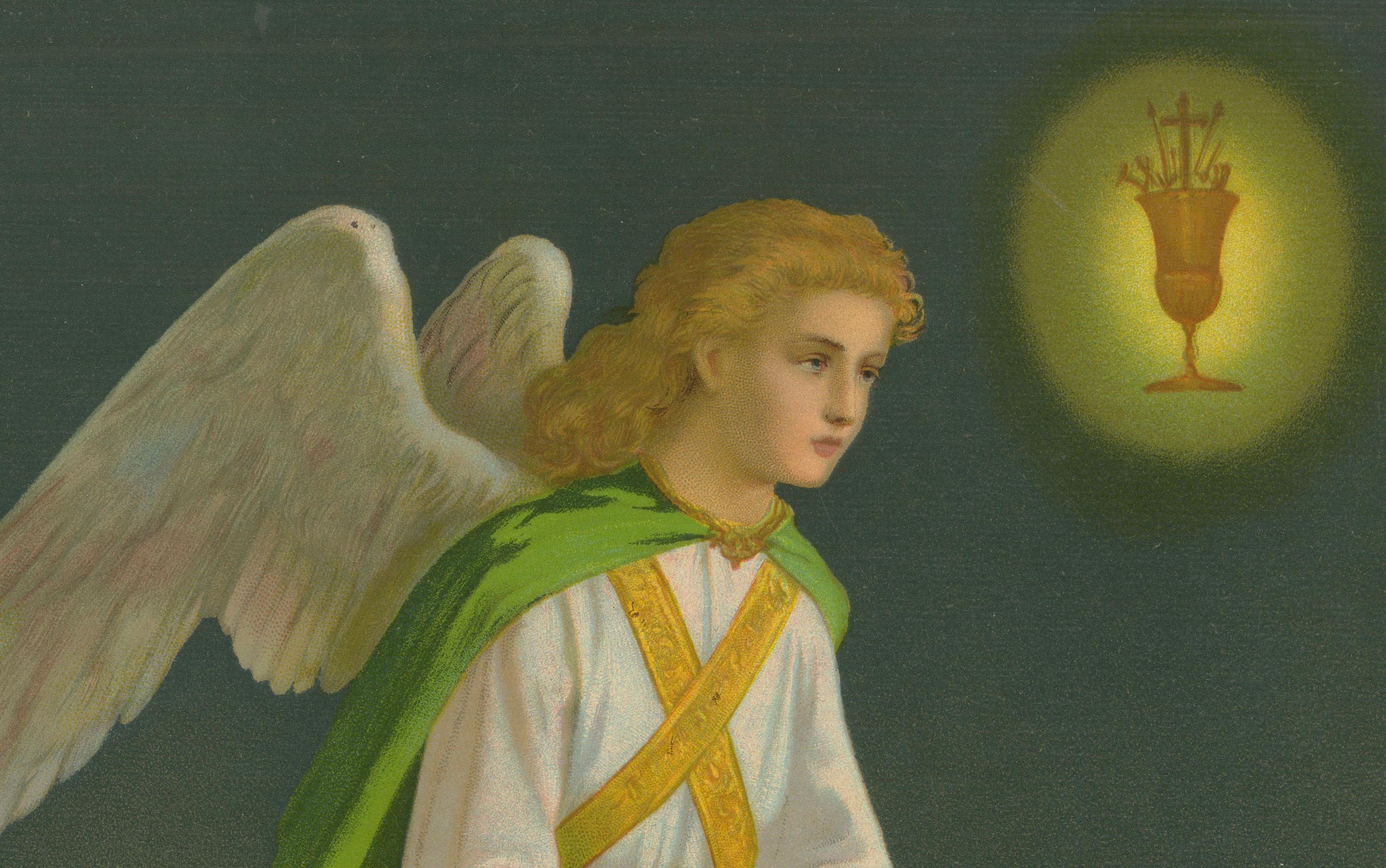 Allemand Le Christ sur le Mont des Oliviers, ancienne chromolithographie allemande c.1900 en vente