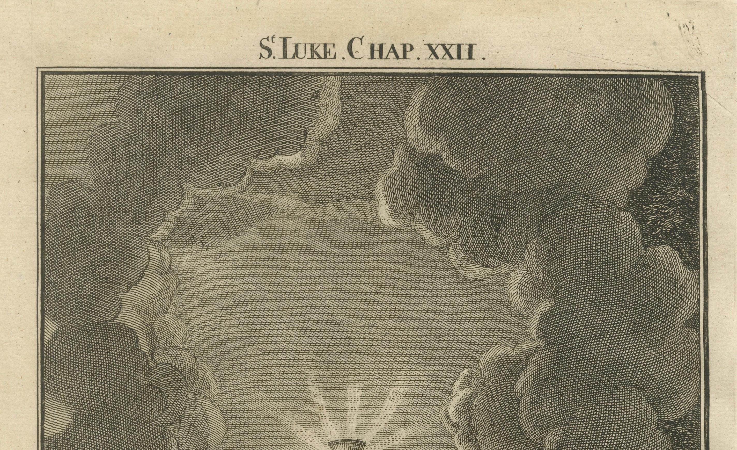 Cristo orando en Getsemaní Grabado - Lucas XXII Huerto de los Olivos c.1735 Inglés en venta